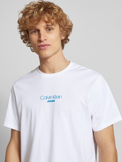 Calvin Klein Jeans T-Shirt mit Label-Print Weiss 3