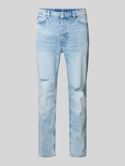 HUGO Blue Jeansy o kroju tapered fit z mieszanki bawełny model 'BRODY' Jasnoniebieski 2