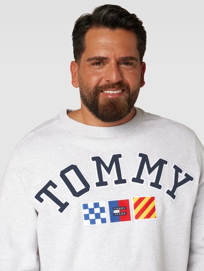 Tommy Jeans Plus PLUS SIZE Sweatshirt mit Label-Stitching Hellgrau 3