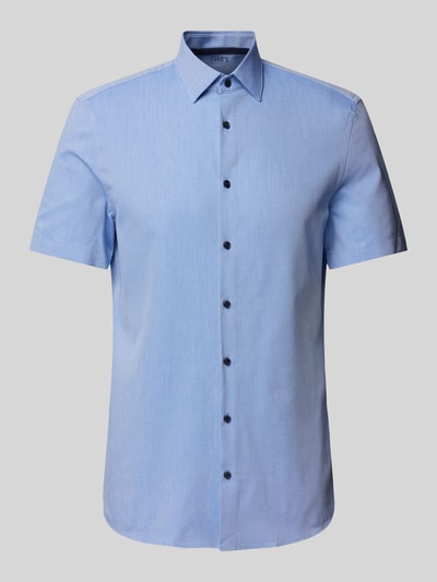 Jake*s Slim fit zakelijk overhemd met klein motief en kentkraag Koningsblauw - 2