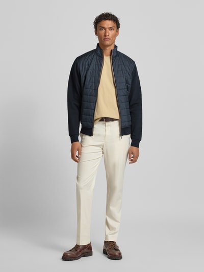 bugatti Sweatjack met labeldetail Marineblauw - 1