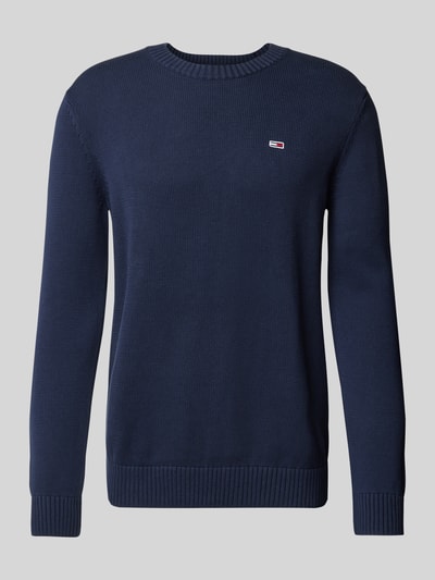 Tommy Jeans Strickpullover mit Logo-Stitching Dunkelblau 1