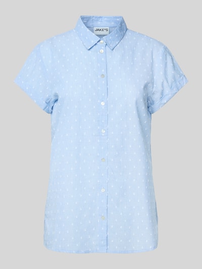 Jake*s Casual Bluzka o kroju regular fit z listwą guzikową Błękitny 2
