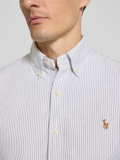 Polo Ralph Lauren Custom Fit Freizeithemd mit Button-Down-Kragen Hellgrau 3