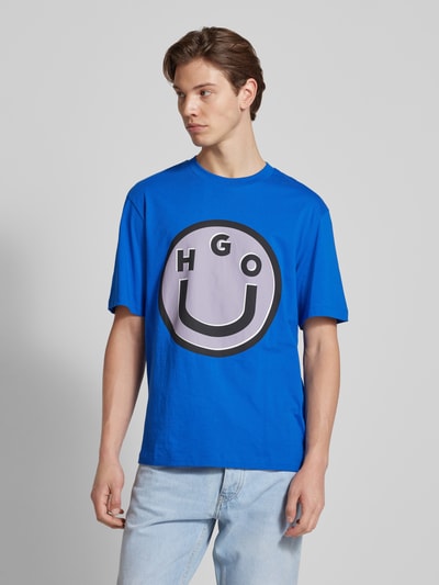 Hugo Blue T-Shirt mit Motiv-Print Modell 'Nimper' Blau 4