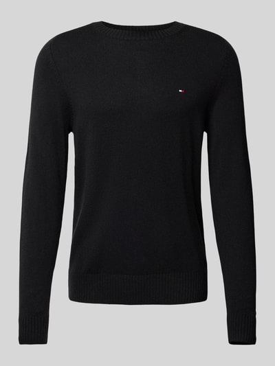 Tommy Hilfiger Wollpullover mit Logo-Stitching Black 2