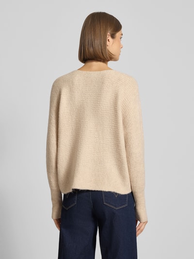 ONLY Regular Fit Strickpullover mit Fledermausärmel Modell 'DANIELLA' Ecru Melange 5
