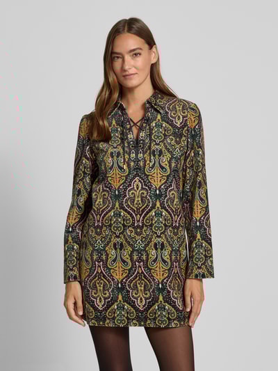 Bash Minikleid aus Viskose mit Schnürung Modell 'SUGA' Hellbraun 4