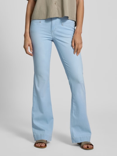 Angels Flared jeans met strookzakken, model 'Leni' Lichtblauw - 4