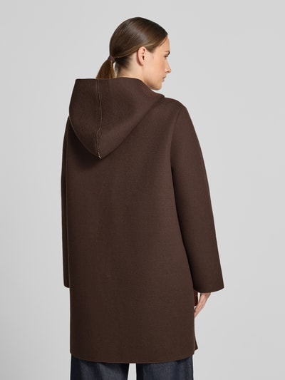Apricot Mantel mit Kapuze und aufgesetzten Taschen Dunkelbraun 5
