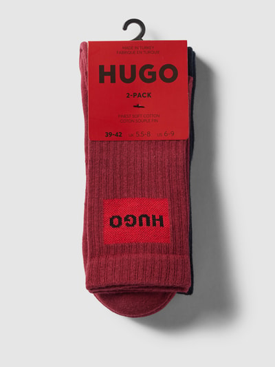 HUGO Socken mit Label-Stitching im 2er Pack Bordeaux 3