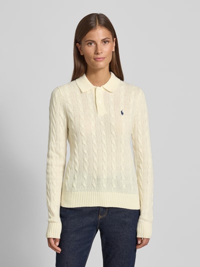 Polo Ralph Lauren Slim fit shirt met lange mouwen van wolmix met kasjmier Zand - 4