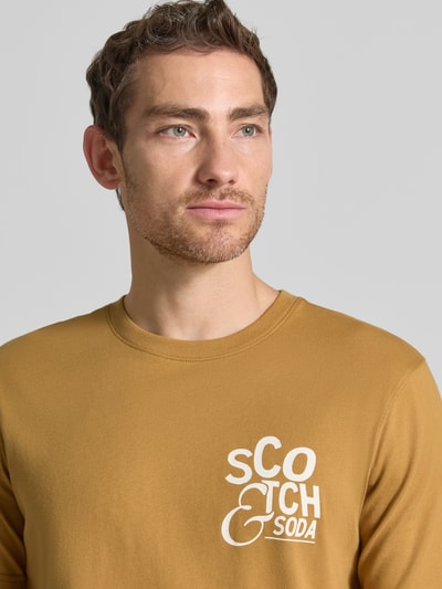 Scotch & Soda Regular Fit T-Shirt mit Logo-Print Cognac 3