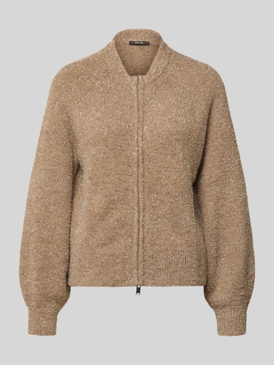 Produktfoto, Strickjacke mit Zweiwege-Reißverschluss Modell 'Dosmic' von Opus aus Material-Mix mit Stretch-Anteil in Beige, Regular Fit