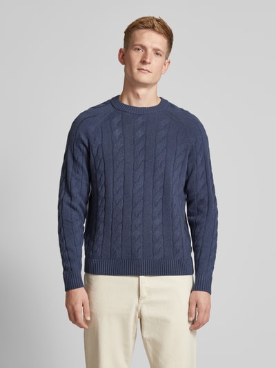 ECOALF Strickpullover mit gerippten Abschlüssen Modell 'TILOALF' Marine 4