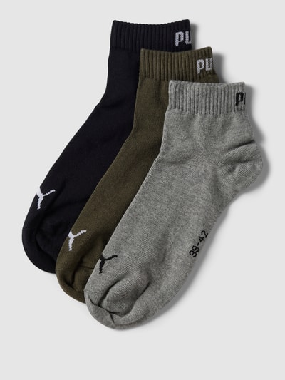 Puma Socken mit Label-Details im 3er-Pack Oliv 1