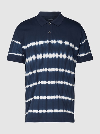 Esprit Koszulka polo ze wzorem w paski i efektem batiku Granatowy 2