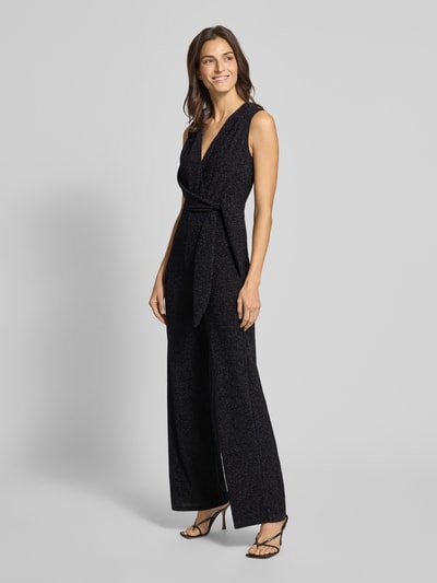 Rich & Royal Schimmernder Jumpsuit mit V-Ausschnitt Black 1