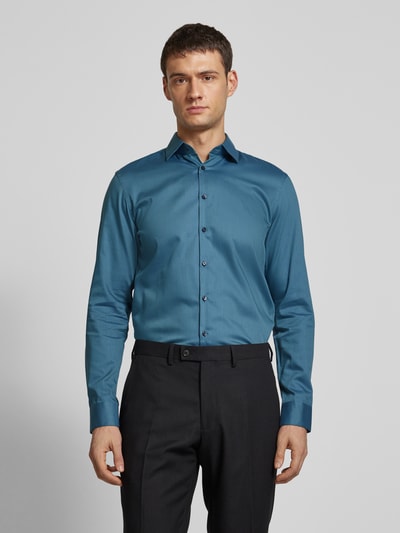 Jake*s Slim fit zakelijk overhemd met kentkraag Blauw - 4