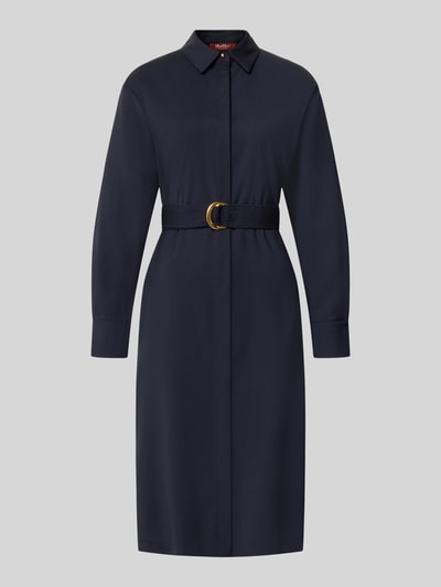 Produktfoto, dunkelblaues Tailliertes Freizeitkleid aus reiner Schurwolle Modell 'PAGELLA' von Max Mara Studio, Damen Freizeitkleid von Max Mara