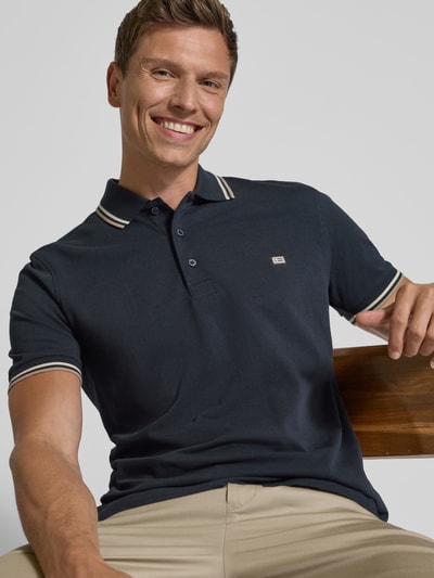 Christian Berg Men Poloshirt mit Label-Stitching Marine 3