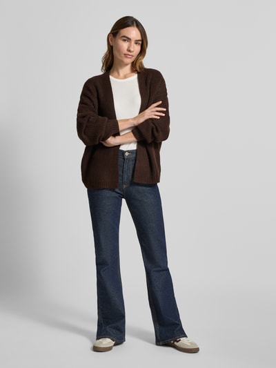 mbyM Kardigan z prążkowanymi wykończeniami Średniobrązowy 1
