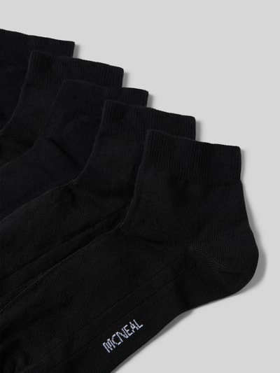 Produktfoto, Socken mit Label-Detail im 5er-Pack von MCNEAL, czarny, bawełniany miks ze stretchem, gładki wzór, ściągacze, detal z logo
