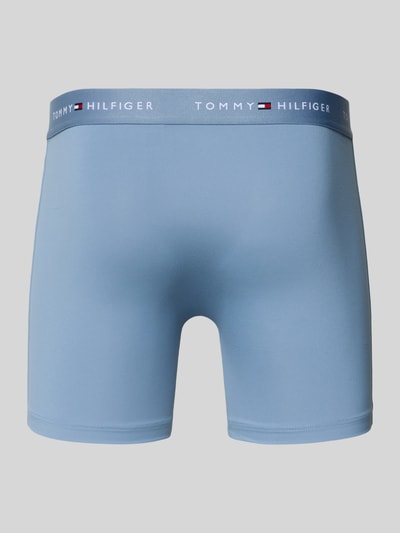 Produktfoto, hellblaue Boxershorts mit elastischem Bund und Logo-Intarsien im Skinny Fit, Boxershorts mit elastischem Bund mit Logo-Intarsien im 3er-Pack von Tommy Hilfiger, unifarbene Optik, Stretch-Material