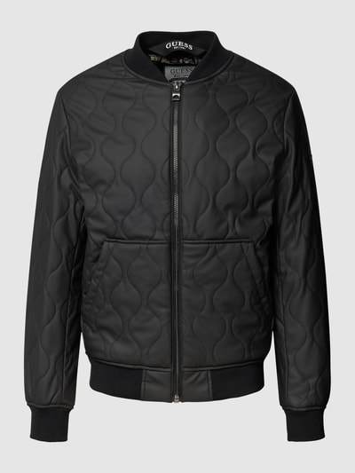 Guess Kurtka z naszywką z logo model ‘QUILTED BOMBER’ Czarny 2