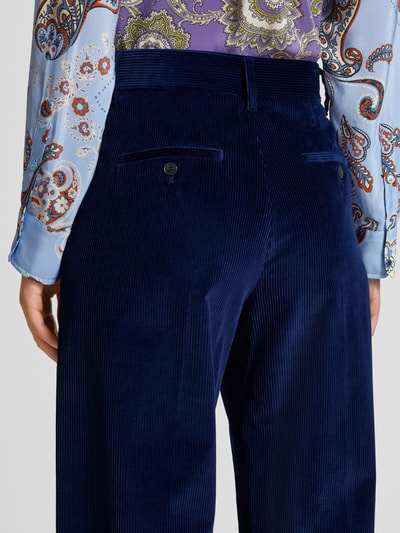 Weekend Max Mara Straight fit corduroy broek van zuiver katoen met steekzakken opzij, model 'TANIA' Marineblauw - 3