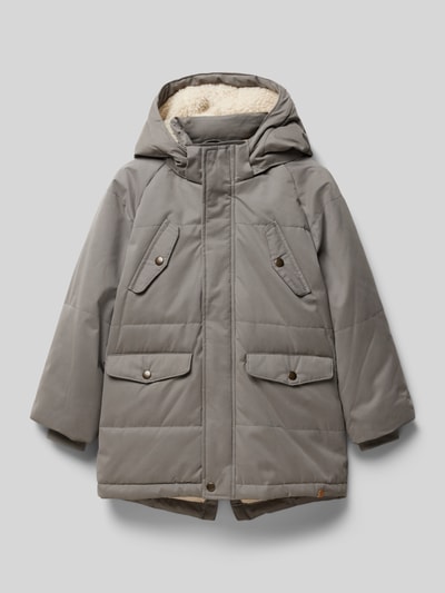 Lil Atelier Parka met klepzakken, model 'GODO' Middengrijs - 1