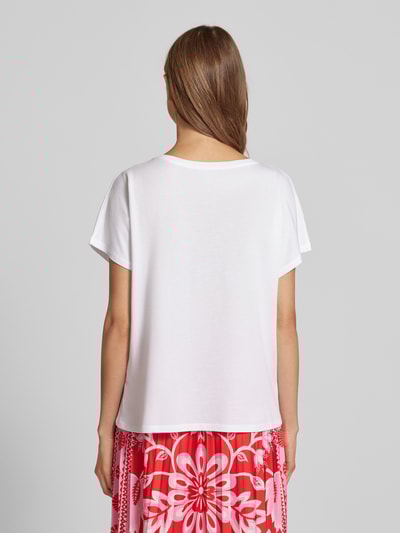 Oui T-shirt met motiefprint en ronde hals Wit - 5