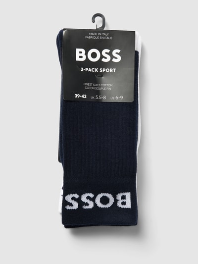 BOSS Socken mit Label-Print im 2er-Pack Dunkelblau 3