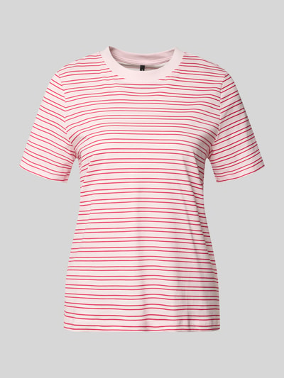 VERO MODA krój regular fit t-shirt z czystej bawełny model 'PAULINA' Jasnoróżowy 2