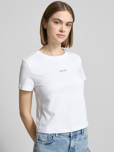 Calvin Klein Jeans Regular Fit T-Shirt mit Label-Patch Weiss 3