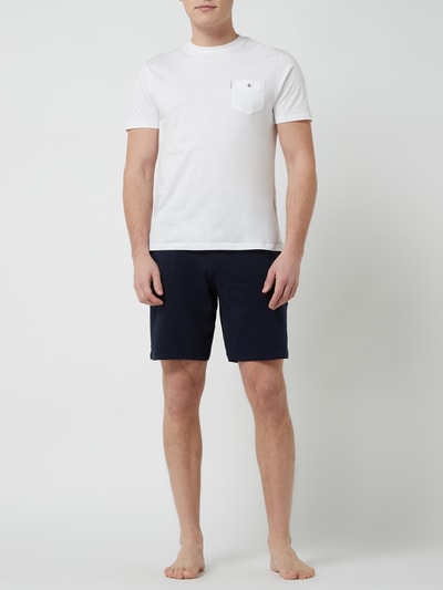 Lacoste Sweatshorts met logo in band Marineblauw - 1