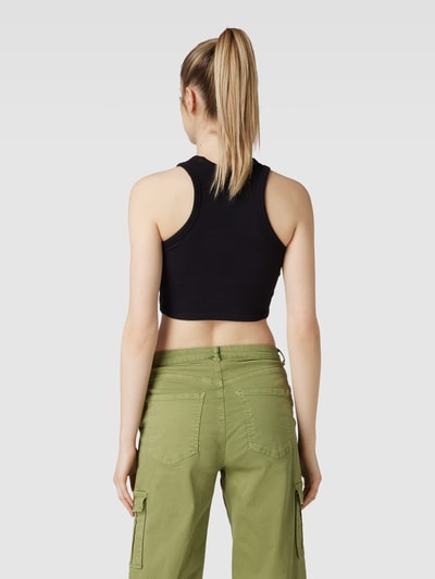 Review Crop Top mit Strasssteinbesatz Black 5