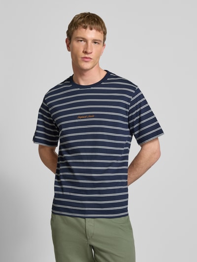 JACK & JONES T-Shirt mit Streifenmuster und Rundhalsausschnitt Marine 4