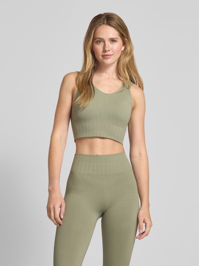 BORN LIVING YOGA Crop Top mit Rundhalsausschnitt Schilf 4
