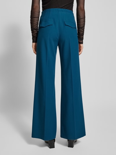 Windsor Wide leg pantalon met persplooien Petrol - 5