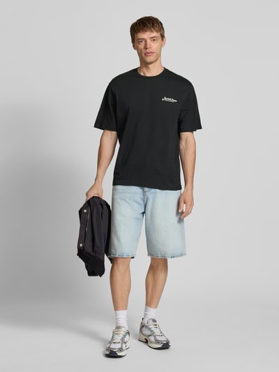 Jack & Jones T-Shirt mit Label-Print Modell 'BEAU' BLACK 1