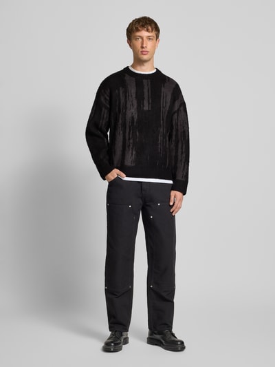 Jack & Jones Sweter z dzianiny z prążkowanymi wykończeniami model ‘COVER’ Czarny 1