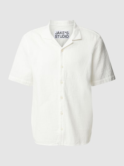 JAKE*S STUDIO MEN Freizeithemd mit Strukturmuster Offwhite 2