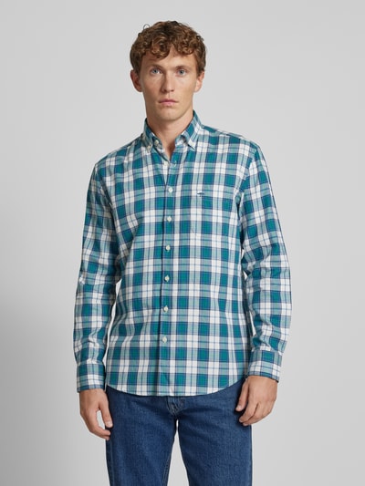 Fynch-Hatton Freizeithemd mit Button-Down-Kragen Hellgruen 4