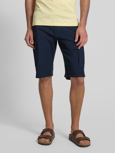 s.Oliver BLACK LABEL Bermudy cargo o kroju relaxed fit z mieszanki bawełny i elastanu Granatowy 4