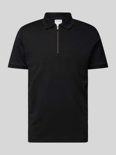 SELECTED HOMME Poloshirt met korte ritssluiting, model 'FAVE' Zwart - 2