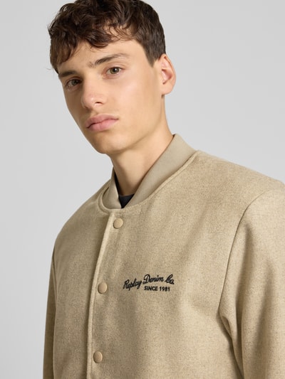 Replay College-Jacke mit Stehkragen und Label-Stitching Sand 3