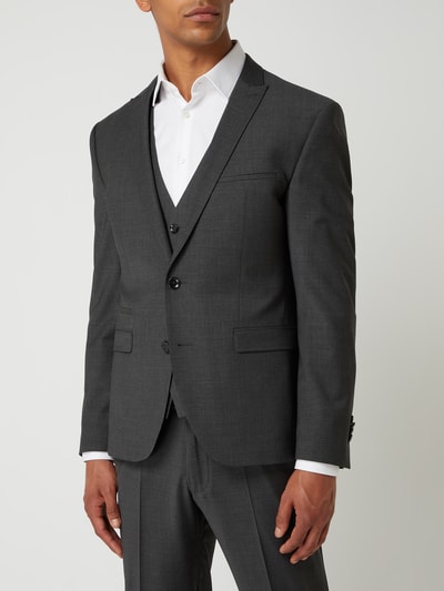 Cinque Slim fit 2-knoops colbert met stretch, model 'CiCastello' - 'CIPOWERSTRETCH' Middengrijs - 4