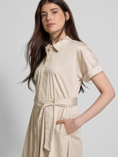 comma Hemdblusenkleid mit Bindegürtel Beige 3