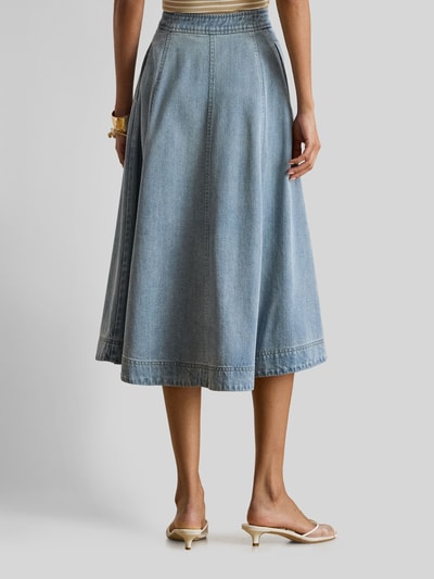 Lauren Ralph Lauren Midi-rok van lyocellmix met zijwaartse steekzakken Jeansblauw - 5